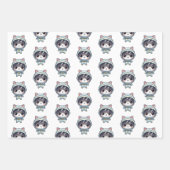 宇宙飛行士の猫が宇宙に登場|過去記事 ラッピングペーパーシート (正面2)