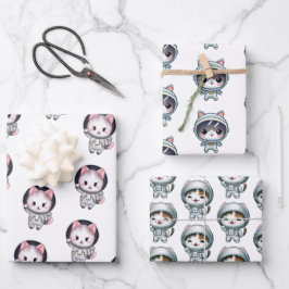 宇宙飛行士の猫が宇宙に登場|過去記事 ラッピングペーパーシート