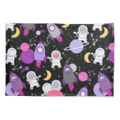 宇宙飛行士の猫が宇宙船の女の子を子猫に 枕カバー (裏面)