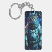 宇宙飛行士の猫とキーチェーン宇宙 キーホルダー (正面左)