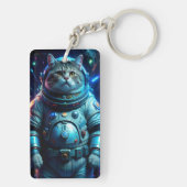 宇宙飛行士の猫とキーチェーン宇宙 キーホルダー (裏面)