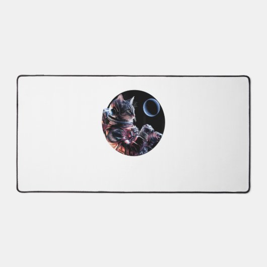 宇宙飛行士の猫と惑星 デスクマット (正面)