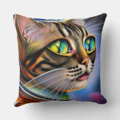 宇宙飛行士の猫のアートワーク クッション (裏面)