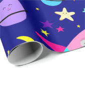 宇宙飛行士の猫の宇宙船銀河系 ラッピングペーパー (ロールコーナー)