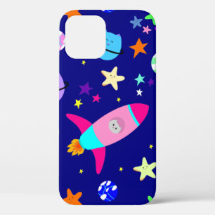 宇宙飛行士の猫の宇宙船銀河系 iPhone 12ケース