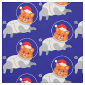 宇宙飛行士の猫の醜いクリスマスサンタ ファブリック (見本)