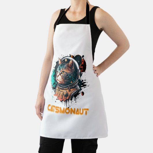 宇宙飛行士の猫または宇宙猫 エプロン (インサイチュ)