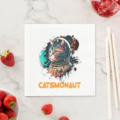 宇宙飛行士の猫または宇宙猫 スタンダードランチョンナプキン (インサイチュ)