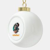 宇宙飛行士の猫または宇宙猫 セラミックボールオーナメント (右)