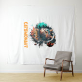 宇宙飛行士の猫または宇宙猫 タペストリー (インサイチュ(横))