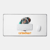 宇宙飛行士の猫または宇宙猫 デスクマット (キーボード&マウス)