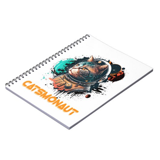 宇宙飛行士の猫または宇宙猫 ノートブック (左側)