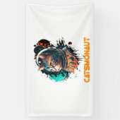 宇宙飛行士の猫または宇宙猫 横断幕 (縦)