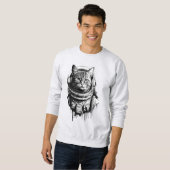 宇宙飛行士の猫インクアート スウェットシャツ (正面フル)