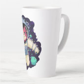 宇宙飛行士の猫カラフル カフェラテマグ (右アングル)