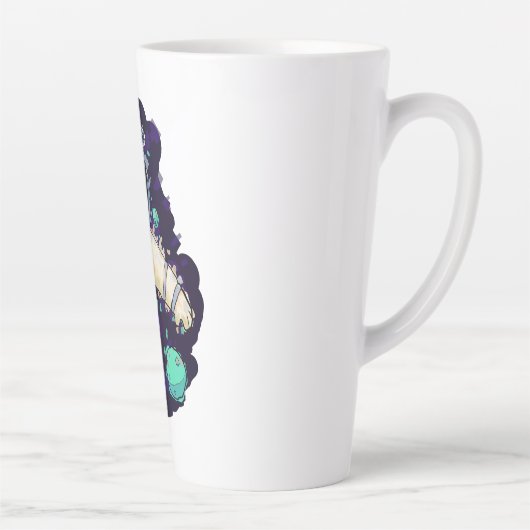 宇宙飛行士の猫カラフル カフェラテマグ (右)