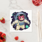 宇宙飛行士の猫カラフル スタンダードカクテルナプキン (インサイチュ)