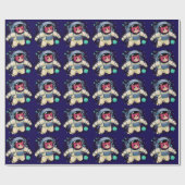 宇宙飛行士の猫カラフル ラッピングペーパー (フラット)