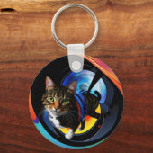 宇宙飛行士の猫キーチェーン キーホルダー (正面)