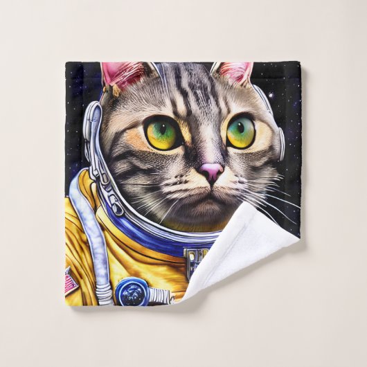 宇宙飛行士の猫作品 ウォッシュタオル (ウォッシュタオル)