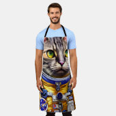 宇宙飛行士の猫作品 エプロン (着用した状態)