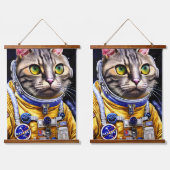 宇宙飛行士の猫作品 吊り下げ型タペストリー (ダブル)