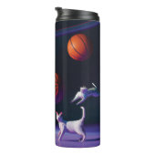 宇宙飛行士の猫入りバスケットボール タンブラー (回転右)