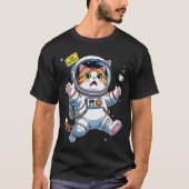 宇宙飛行士の猫被災 Tシャツ (正面)