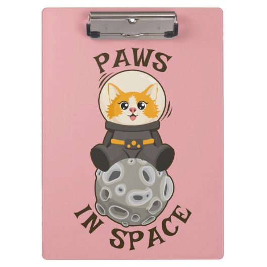 宇宙飛行士の猫 月の宇宙の動物 クリップボード (正面)