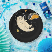 宇宙飛行士の猫in宇宙タコムーン ペーパープレート (パーティー)