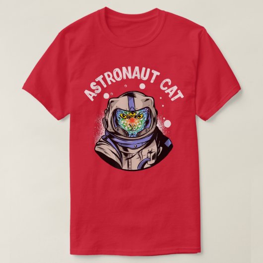 宇宙飛行士の猫Tシャツ Tシャツ (デザイン正面)