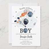 宇宙飛行士の男の子のベビーシャワー招待状 招待状 (正面)
