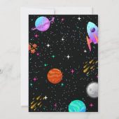 宇宙飛行士の男の子の誕生日 招待状 (裏面)