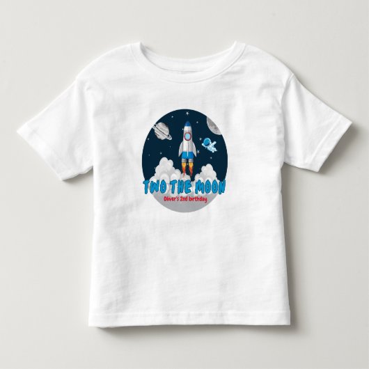 宇宙飛行士の男の子へ 2歳の誕生日おめでとう トドラーTシャツ (正面)