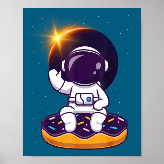 宇宙飛行士の皆既日食ドーナツ ジョークグッズ ポスター (正面)