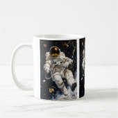 宇宙飛行士の絵画 コーヒーマグカップ (左)
