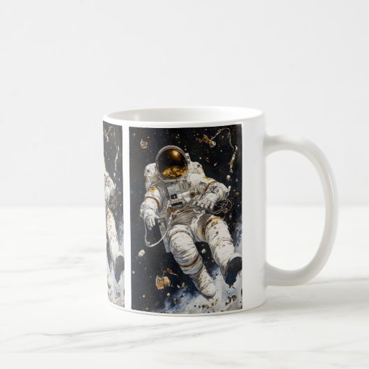 宇宙飛行士の絵画 コーヒーマグカップ (右)