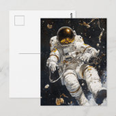 宇宙飛行士の絵画 ポストカード (正面/裏面)
