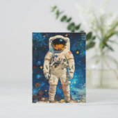 宇宙飛行士の絵画 ポストカード (スタンド正面)