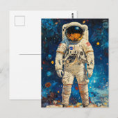 宇宙飛行士の絵画 ポストカード (正面/裏面)