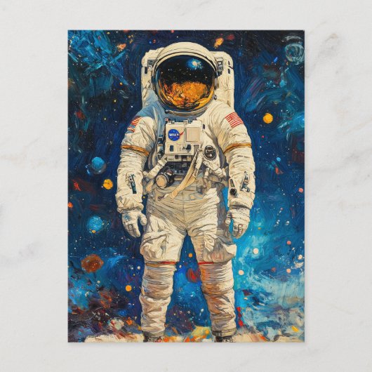 宇宙飛行士の絵画 ポストカード (正面)