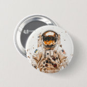 宇宙飛行士の絵画 缶バッジ (正面&裏面)