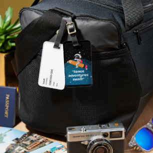 宇宙飛行士の編集可能 ラゲッジタグ