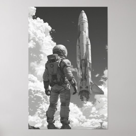宇宙飛行士の肩の上に貼られたポスター ポスター (正面)