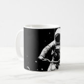 宇宙飛行士の自転車乗り宇宙冒険 コーヒーマグカップ (正面左)
