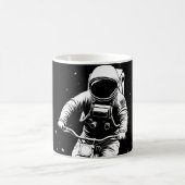 宇宙飛行士の自転車乗り宇宙冒険 コーヒーマグカップ (中央)