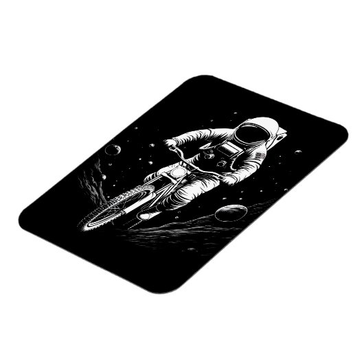 宇宙飛行士の自転車乗り宇宙冒険 マグネット (左側)