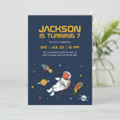 宇宙飛行士の虎 宇宙 銀河 子供の誕生日 招待状 (スタンド正面)