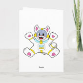 宇宙飛行士の衣装を着た猫 カード (裏面)