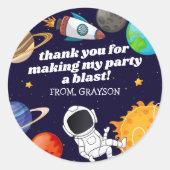 宇宙飛行士の誕生日ありがとう ラウンドシール (正面)